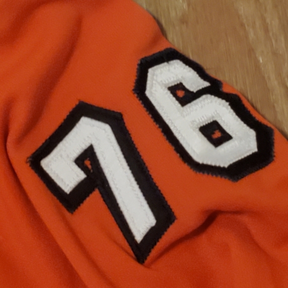 Vintage 1980s Orange White Embroidered Lightweight Varsity Jacket Large 80s #76 - Picture 4 of 16